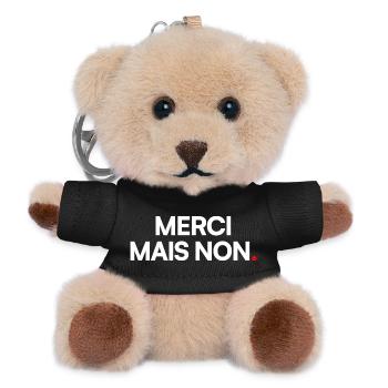 Merci mais non - Porte-clés ourson - noir - Devant