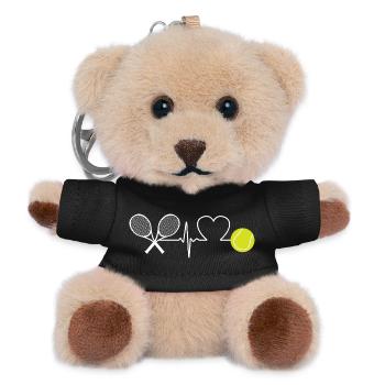 Tennis Heartbeat Tennis Player - Teddy Keyring - black - Front