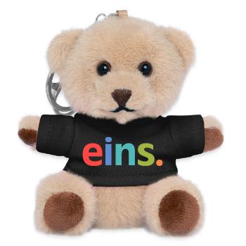 1. Geburtstag eins 1 Jahr  - Teddy Schlüsselanhänger - Schwarz - Vorne