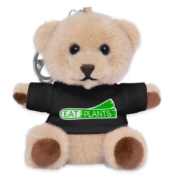 Eat Plants Lustig Vegan Vegetarisch Statement Logo - Teddy Schlüsselanhänger - Schwarz - Vorne