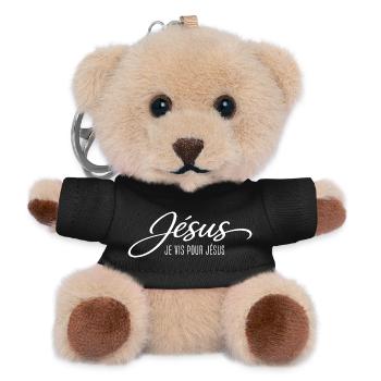 Jésus Je Vis Pour Jésus Chrétien - Porte-clés ourson - noir - Devant