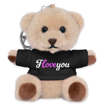 I love you Love Love Declaration Love Wedding - Teddy Keyring - black - Front