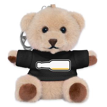 Bierflasche Leer (Bier Bierchen Symbol / POS 3C) - Teddy Schlüsselanhänger - Schwarz - Vorne