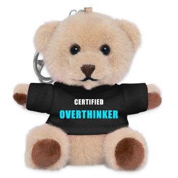 Chemise Certified Overthinker - Cadeau drôle - Porte-clés ourson - noir - Devant