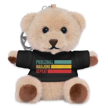 Pickleball Mahjong Repeat Retro Streifen - Teddy Schlüsselanhänger - Schwarz - Vorne
