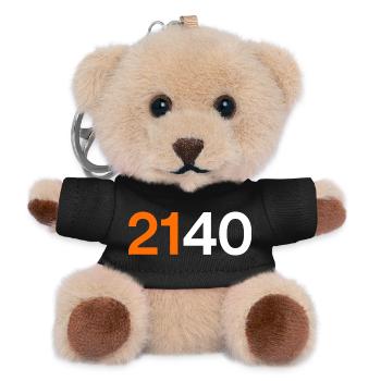 Bitcoin 2140 Fixed Supply Typography - Teddy Keyring - black - Front