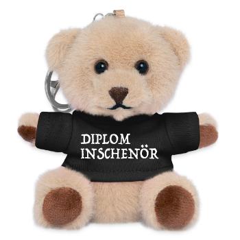 Ingenieur Wortspiel Diplom Inschenör - Teddy Schlüsselanhänger - Schwarz - Vorne