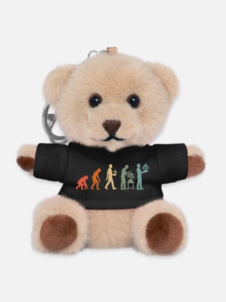 Japanische Bonsai-Baum Pflanze Vintage Evolution - Teddy Schlüsselanhänger - Schwarz