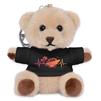 Sonnenuntergangskreuzfahrtschiff-Kreuzfahrt - Teddy Schlüsselanhänger - Schwarz - Vorne
