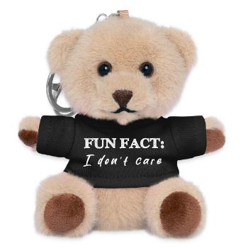 Fun fact: I don't care - lustige Geschenkidee egal - Teddy Schlüsselanhänger - Schwarz - Vorne