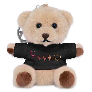 Stethoskop-Krankenschwester Sunset Herzschlag Doktor - Teddy Schlüsselanhänger - Schwarz - Vorne