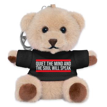 Quiet The Mind And The Soul Will Speak Ruhe Spruch - Teddy Keyring - black - Front