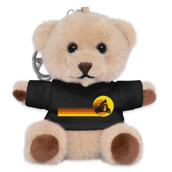  Rollerfahrer Mofa Moped Scooter-Fahrer 70s 80s - Teddy Schlüsselanhänger - Schwarz - Vorne