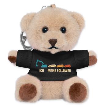 Bagger baustelle ich meine follower baggerfahrer - Teddy Schlüsselanhänger - Schwarz - Vorne