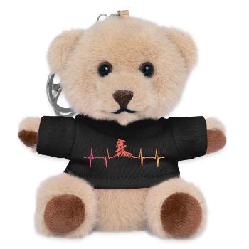 Snowboard Heartbeat Snowboarder - Teddy Schlüsselanhänger - Schwarz - Vorne
