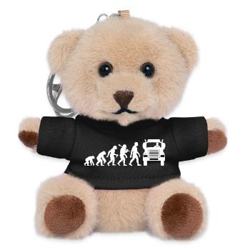 Retro LKW Fahrer Evolution Fernfahrer Kraftfahrer - Teddy Schlüsselanhänger - Schwarz - Vorne