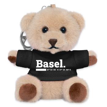 Basel Koordinaten - Teddy Schlüsselanhänger - Schwarz - Vorne