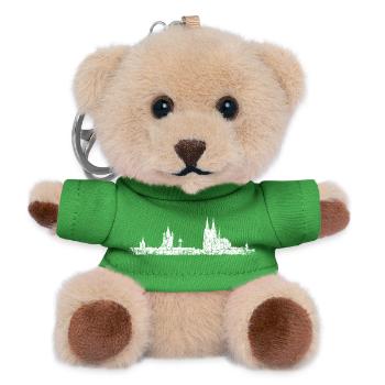 Stadt Köln Kölner Skyline (Vintage Weiß) - Teddy Schlüsselanhänger - Grün - Vorne