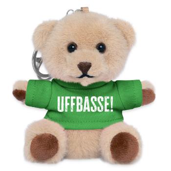 Uffbasse - Aufpassen Dialekt badisch deutsch - Teddy Schlüsselanhänger - Grün - Vorne