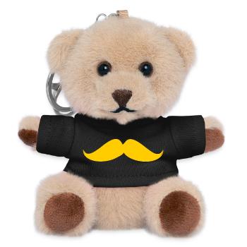 MOUSTACHE.BONNE Fête papa. Fête des pères. - Porte-clés ourson - noir - Devant