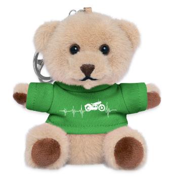 Puls Schlag für alte Motorräder, Oldtimer, Töff  - Teddy Schlüsselanhänger - Grün - Vorne