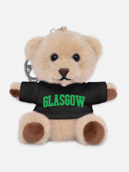 Glasgow College Stil Grüner Blockschrift - Teddy Schlüsselanhänger - Schwarz