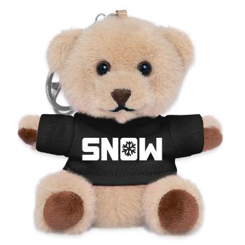 Snow Schnee Schneeflocke Winter Weihnachten Hohoho - Teddy Schlüsselanhänger - Schwarz - Vorne