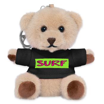 SURFING. FISH. BEACH. SEA. OCEAN. HUMOR. HOLIDAY - Teddy Keyring - black - Front