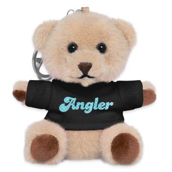 Angler Schuppen Sprüche Fische Meer Muster Hobby - Teddy Schlüsselanhänger - Schwarz - Vorne