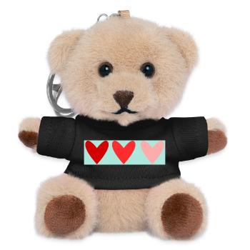 HERZ. HERZ. VALENTINSTAG. LIEBE. LIEBE. PAAR. - Teddy Schlüsselanhänger - Schwarz - Vorne