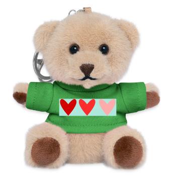 HERZ. HERZ. VALENTINSTAG. LIEBE. LIEBE. PAAR. - Teddy Schlüsselanhänger - Grün - Vorne