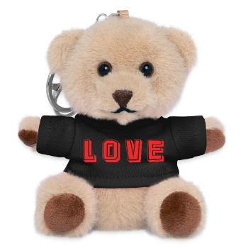 HERZ. HERZ. VALENTINSTAG. LIEBE. LIEBE. PAAR. - Teddy Schlüsselanhänger - Schwarz - Vorne