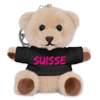 SWITZERLAND. COUNTRY - Teddy Keyring - black - Front