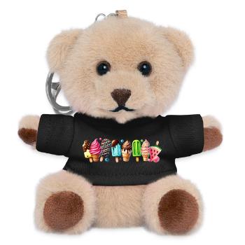 Add a sweet touch with these colorful ice cream motifs - Teddy Keyring - black - Front