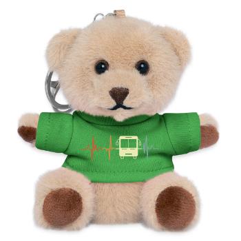Bus Heart Rate - Teddy Keyring - green - Front