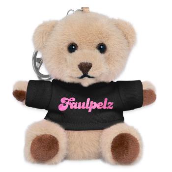 Faulpelz Flausch Pelz Fell coole Sprüche Quotes - Teddy Schlüsselanhänger - Schwarz - Vorne