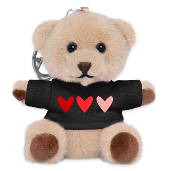 HERZ. WEIHNACHTEN. PAAR. VALENTINSTAG. GERADE VERHEIRATET. - Teddy Schlüsselanhänger - Schwarz - Vorne