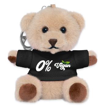 0% Vegan - Teddy Schlüsselanhänger - Schwarz - Vorne