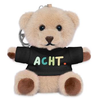 8. Geburtstag Acht Geschenk - Teddy Schlüsselanhänger - Schwarz - Vorne