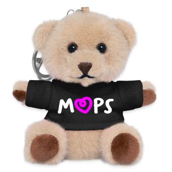 Pug Heart Dogs Fan Animal Love Dog Dog Breed Bello - Teddy Keyring - black - Front