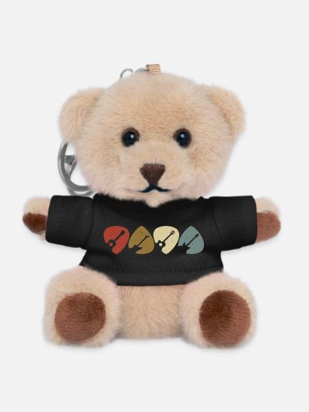 Retro Vintage Guitar Pick Player - Teddy Keyring - black