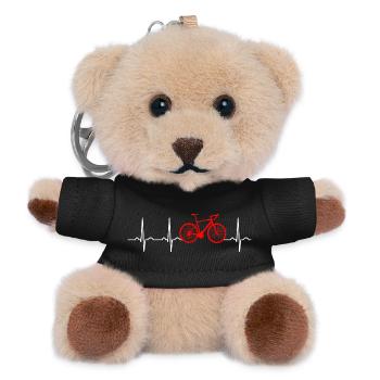 Herzschlag Fahrrad Rennrad Radsport - Teddy Schlüsselanhänger - Schwarz - Vorne