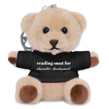 Reading Smut for Character – BookTok Design - Teddy Keyring - black - Front