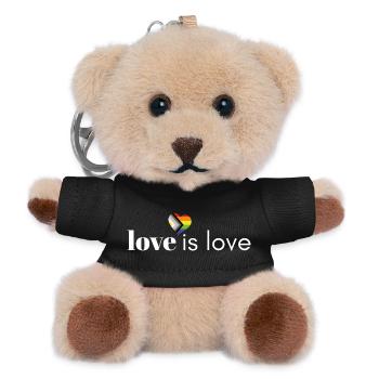 Liebe ist Liebe - Fortschritt Stolz Herz - Teddy Schlüsselanhänger - Schwarz - Vorne