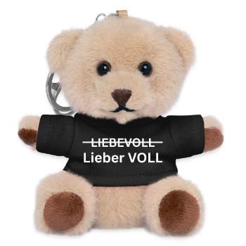 Funny Party Shirt - Lovingly, Rather Full. - Teddy Keyring - black - Front