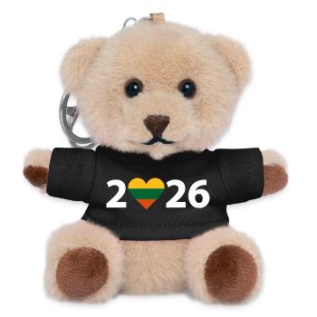 I love Litauen 2026, Urlaub in Litauen 2026 - Teddy Schlüsselanhänger - Schwarz - Vorne