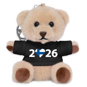 J’aime Finlande 2026, Finlande 2026 - Porte-clés ourson - noir - Devant