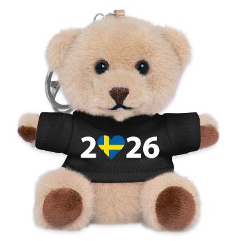J’aime Suède 2026, Suède 2026 - Porte-clés ourson - noir - Devant