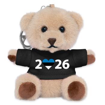 J’aime l’Estonie 2026, vacances en Estonie 2026 - Porte-clés ourson - noir - Devant