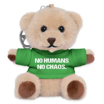 No Humans No Chaos – Minimalistisches Statement - Teddy Schlüsselanhänger - Grün - Vorne